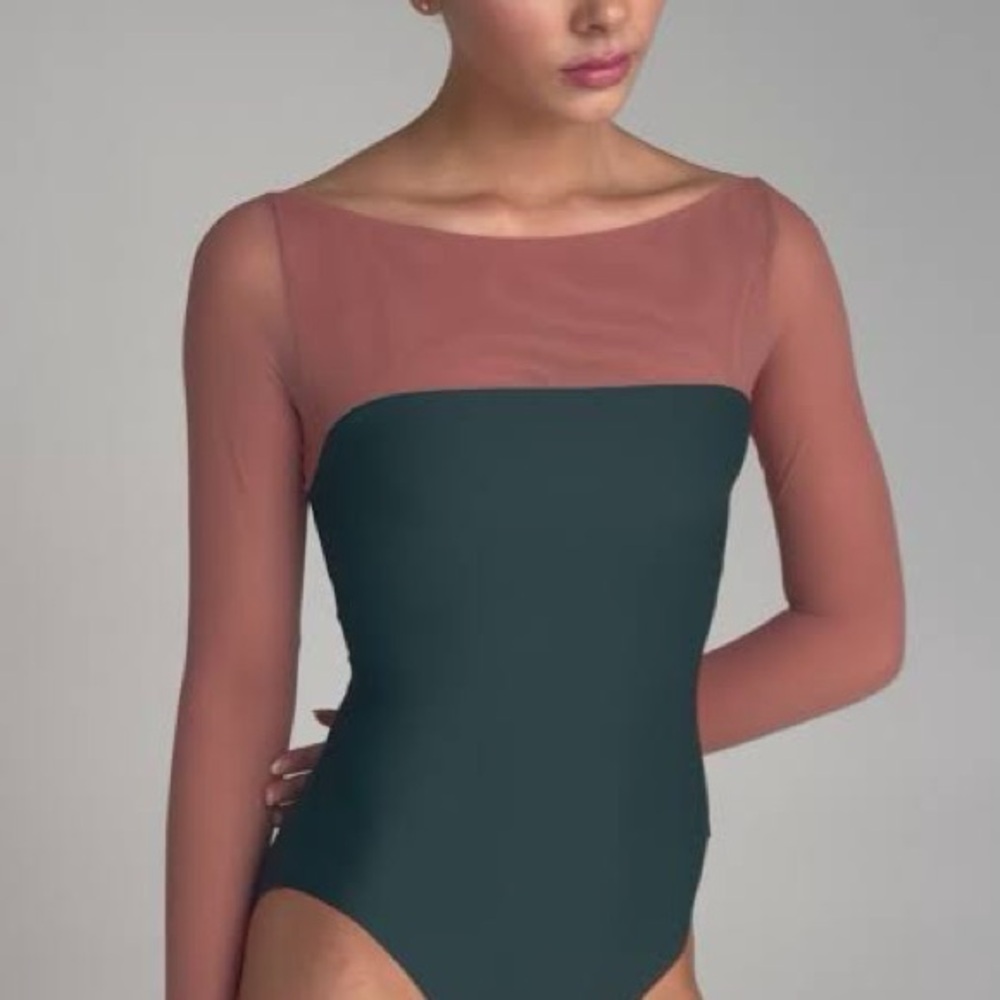 Bodile Mesh long sleeve leotard